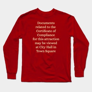 Certificate of Compliance within Long Sleeve T-Shirt